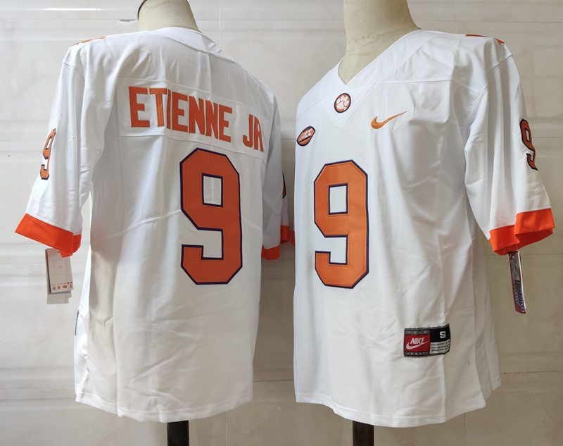 Men Clemson Tigers #9 Etienne jr White Nike 2025 NCAA Jersey->ncaa teams->NCAA Jersey